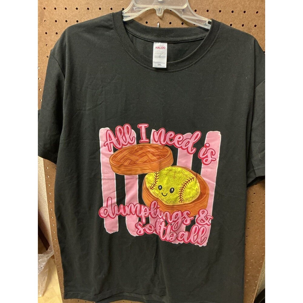 All I Need is Dumplings & Softball Graphic T-Shirt